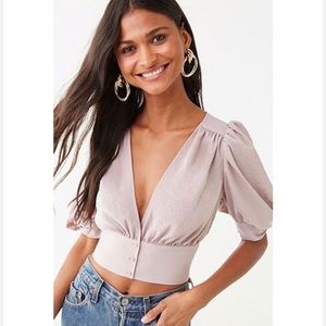 NWOT Dusty Lavender Crop Top